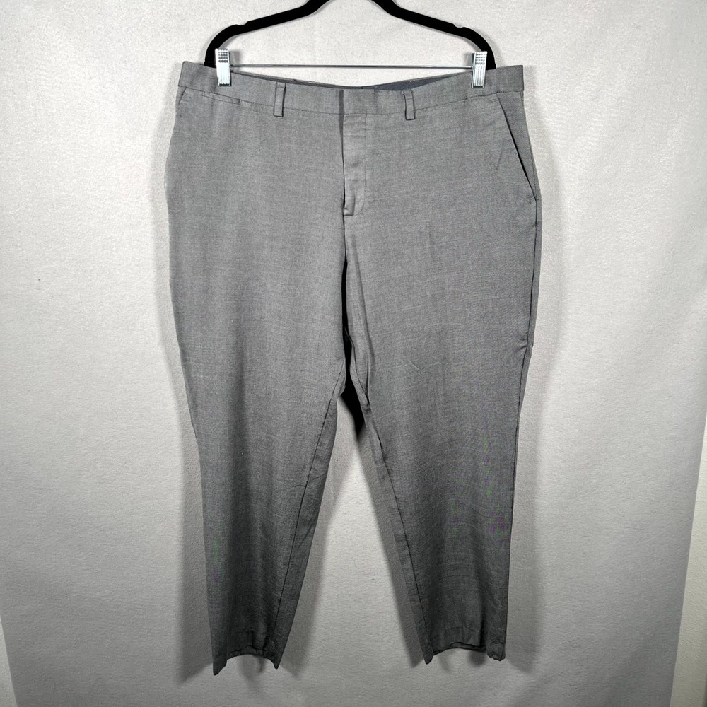 Express Dress Pants Mens‎ 40x32 Gray Rayon Stretch Slim Fit Straight Leg Formal